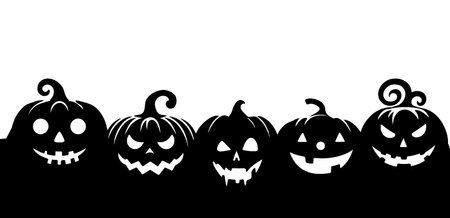 Halloween pumpkins. Vector illustration isolated on a white background.のイラスト素材