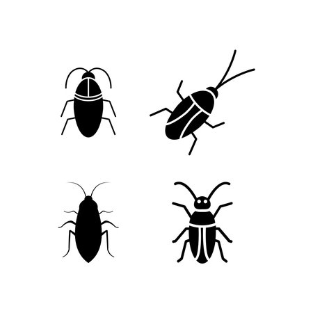Illustration of cockroach set. Vector art of cockroach. Cockroach icon set design