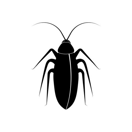 Vector icon of cockroach. Cockroach silhouette icon illustration