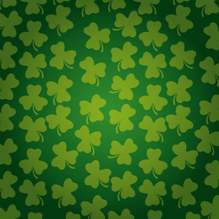 Patricks day green clovers pattern background vector image digital illustrationのイラスト素材