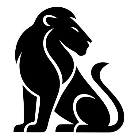 Lion icon. Simple illustration of lion vector icon for web design isolated on white backgroundのイラスト素材