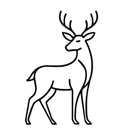 Reindeer icon. Outline illustration of reindeer vector icon for webのイラスト素材