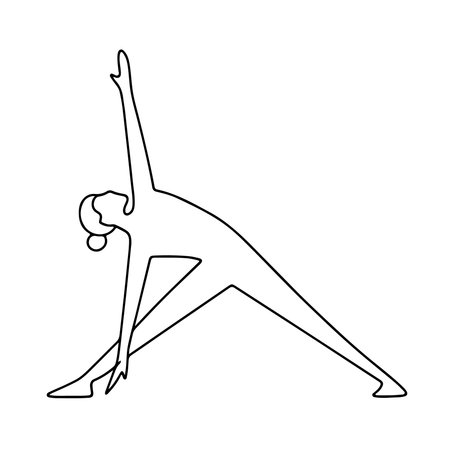 Silhouette of a woman doing yoga. Yoga single icon in outline style vector symbol stock illustration.のイラスト素材