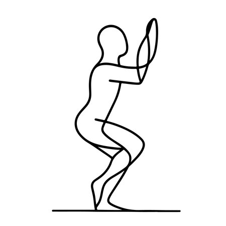 sport man practicing yoga line style icon design, vector illustration  graphicのイラスト素材