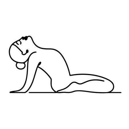 Vector illustration of a fat man on a white background. The concept of obesity.のイラスト素材