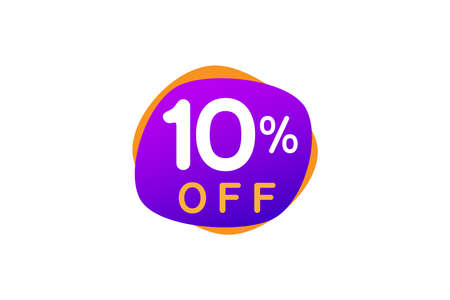 Ten percent off or 10 percent Discount sale off tag logo design vector illustrationのイラスト素材