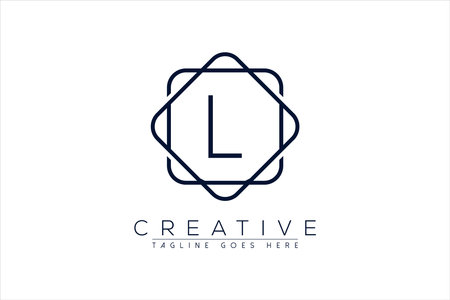 Luxury L Initial Logo frame symbol icon, Luxury and graceful floral monogram designのイラスト素材