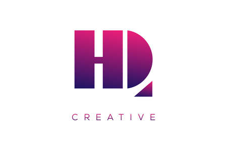HD or DH  Combination letter creative color alphabet company logo vector icon designのイラスト素材