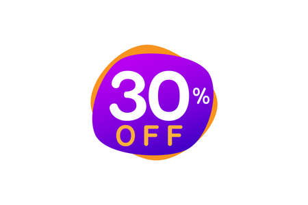 thirty  percent off or 30 percent Discount sale off tag logo design vector illustrationのイラスト素材