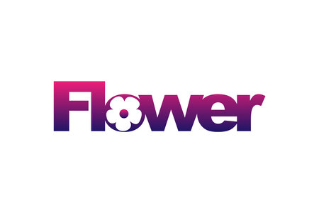 leaf flower logo icon text typographic  designのイラスト素材