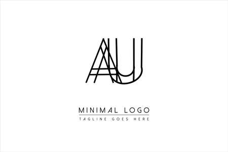 AU OR UA Letter Logo Design. Creative Modern A L Letters icon vector Illustrationのイラスト素材