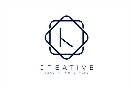 Luxury K Initial Logo frame symbol icon, Luxury and graceful floral monogram designのイラスト素材