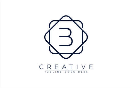 Luxury B Initial Logo frame symbol icon, Luxury and graceful floral monogram designのイラスト素材
