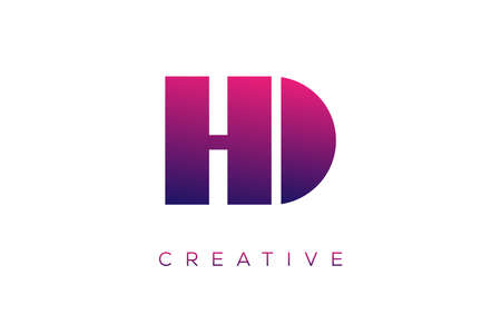 HD or DH  Combination letter creative color alphabet company logo vector icon designのイラスト素材