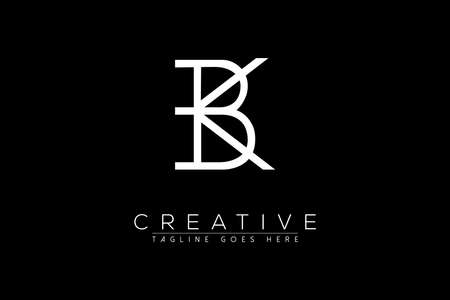 Letter bk, kb, k, b, Abstract initial monogram letter alphabet logo designのイラスト素材