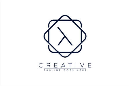 Letter X logo with frameのイラスト素材