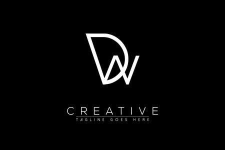 Letter dw, wd, d, w, Abstract initial monogram letter alphabet logo designのイラスト素材
