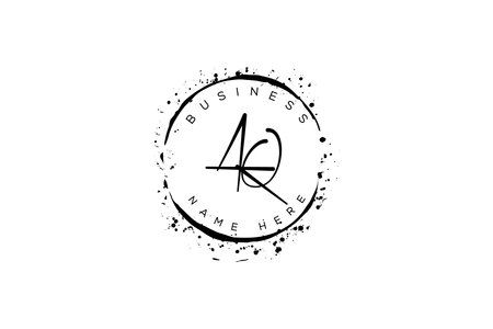 Initial Letter AQ Design Vector Template. AQ Letter  Designのイラスト素材