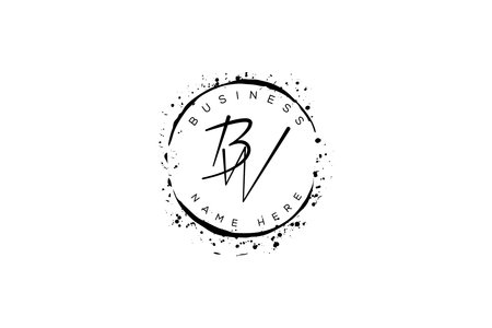 Initial Letter BW Design Vector Template. BW Letter Designのイラスト素材