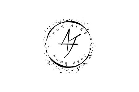 Letter AJ Design with Circle Frame, Initial Letter AJ Designのイラスト素材