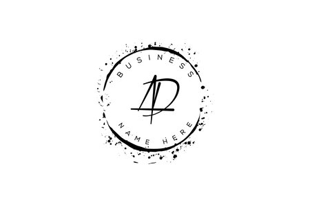 Initial Letter AD Design Vector Template. AD Letter Designのイラスト素材