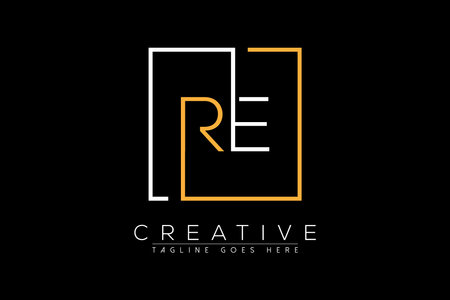 Letter RE Design with Creative Modern Business Typography Vector Template. Creative Letter RE Designのイラスト素材