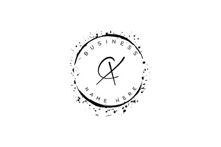 Initial Letter A  Design Vector Template. A Letter Design with Circle Splashのイラスト素材