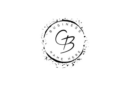 Initial Letter CB Design Vector Template. CB Letter Design Vector with Circle Splashのイラスト素材