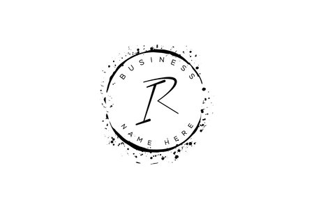 Initial Letter IR Design Vector Template. IR Letter Design with Circle Polka Dotのイラスト素材