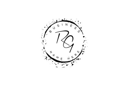 Initial Letter RG Design Vector Template. RG Letter Designのイラスト素材