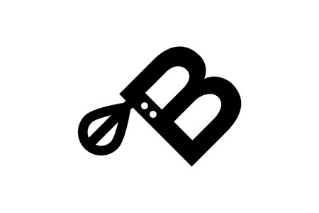 Kitchen mixer letter B icon vector. Kitchen utensil illustration sign.のイラスト素材