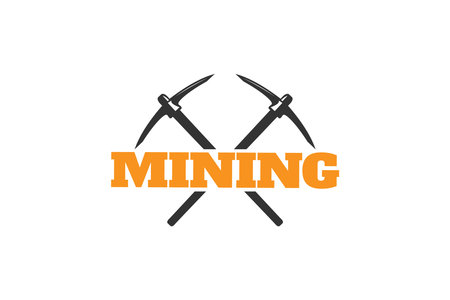 Mining Design Vector. Pickaxe and Mining Conceptのイラスト素材
