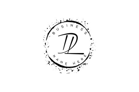 Initial Letter DL Design Vector Template. DL Letter Signature Designのイラスト素材