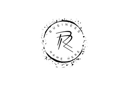 Initial Letter RR Logo Design Vector Template. RR Letter Signature Logo Designのイラスト素材
