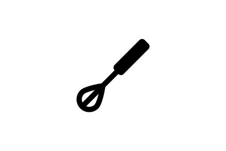 Kitchen whisk vector icon. Kitchen utensil illustration sign. Cooking symbol.のイラスト素材