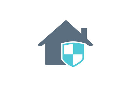 House with shield vector icon. House protection sign. Protection symbol.のイラスト素材