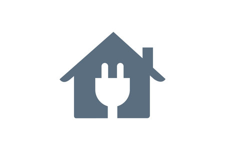 Power plug in home icon. Simple illustration of power plug in house vector icon for webのイラスト素材