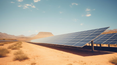 Photovoltaic panels for renewable electric production in Namibia.の素材