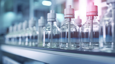 Laboratory glassware on the shelf in the chemical laboratory. 3d renderingの素材