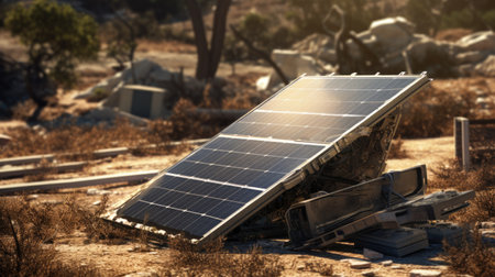 solar energy in the desert of baja california usaの素材
