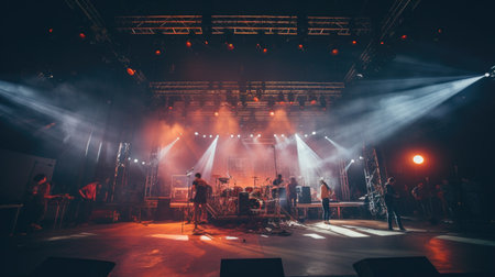 concert of the Norwegian rock band The Traenafestival, music festival taking place on the small island of Traenaの素材