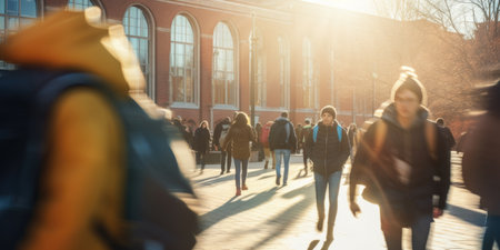 Unidentified people walking in the streets of Stockholm.の素材
