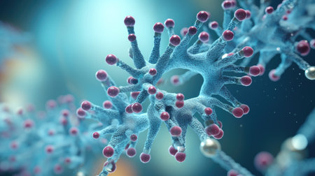 3d illustration of human cell and neurons, nervous system concept.の素材