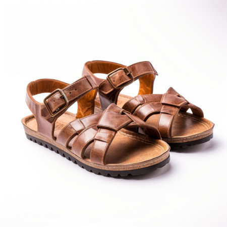 Women's sandals on a white background. Women's sandals on a white background.の素材