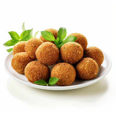 Breaded Mozzarella Cheese balls isolated on white background.の素材