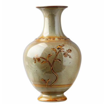 Antique vase isolated on white background. Clipping path included.の素材
