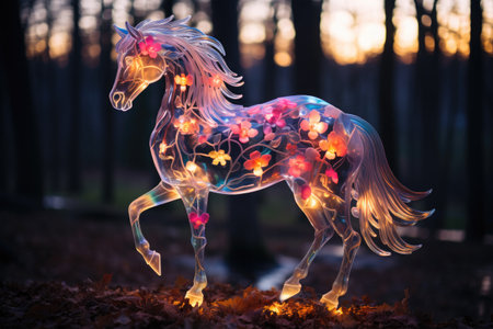 Watercolor Horse Illustration, Generative Aiの素材