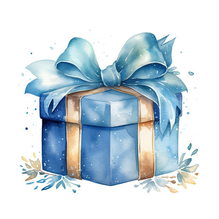 Watercolor Gift Boxes Illustration, Generative Aiの素材