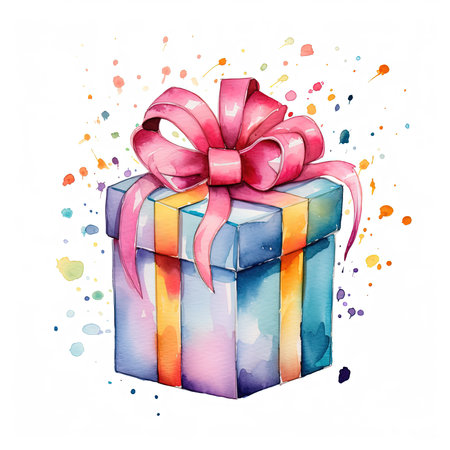 Watercolor Gift Boxes Illustration, Generative Aiの素材