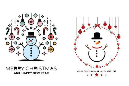 Merry Christmas and Happy New Year Vector File â Festive Holiday Desigのイラスト素材